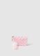 Mini pouch in pink and white raffia_0