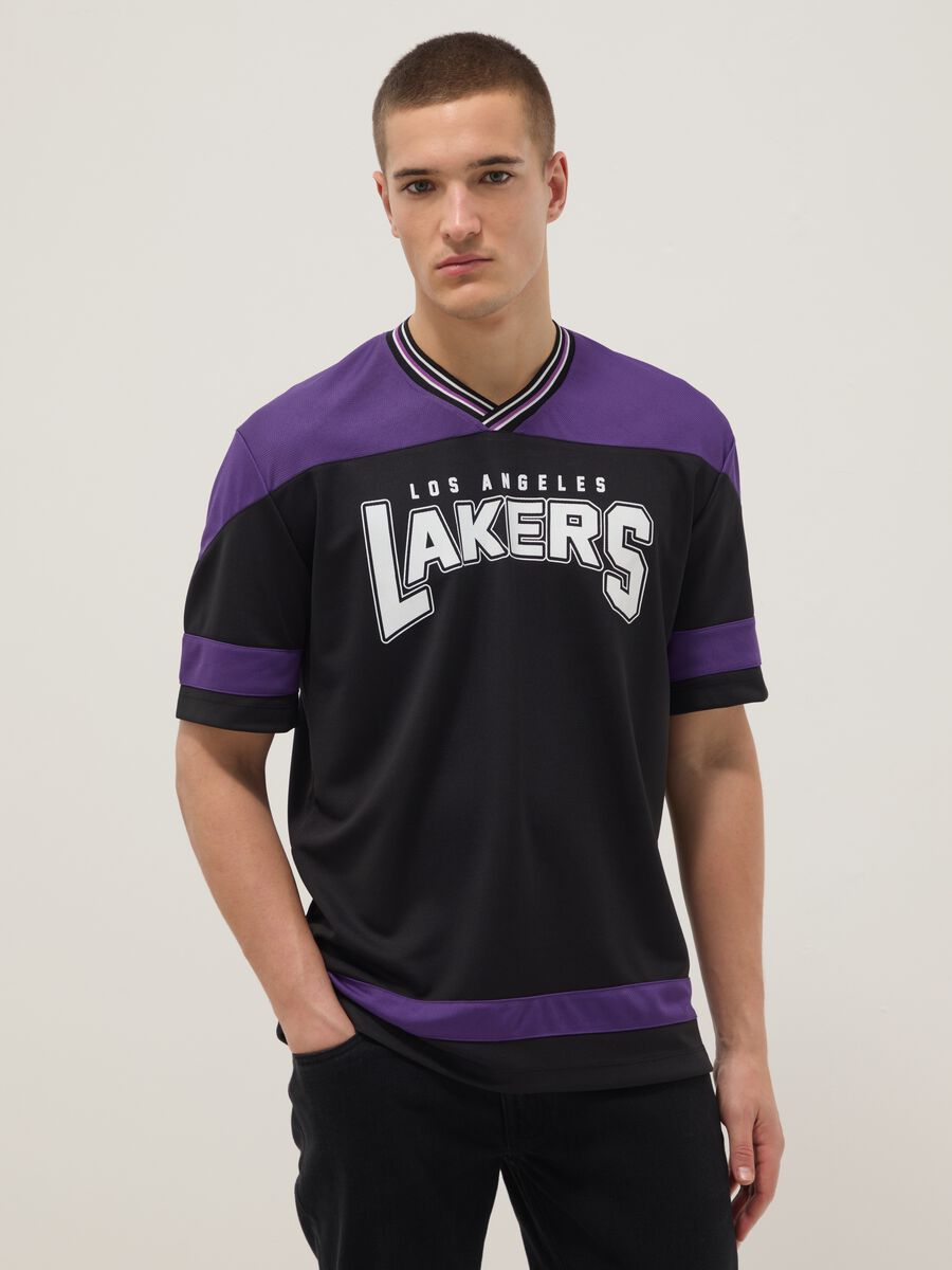 Los Angeles Lakers Regular Fit Multicolour Pure Cotton T-Shirt_1