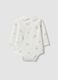 White organic cotton baby bodysuit with collar_1