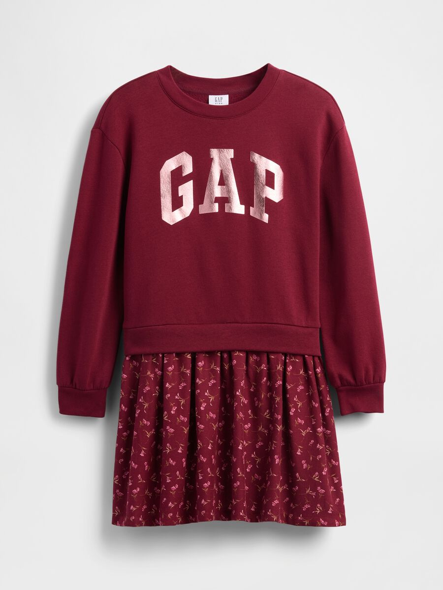 Vestito rosso per bambina con scollo rotondo_2
