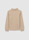 Children's beige turtleneck jumper in pure cotton regular fit_1