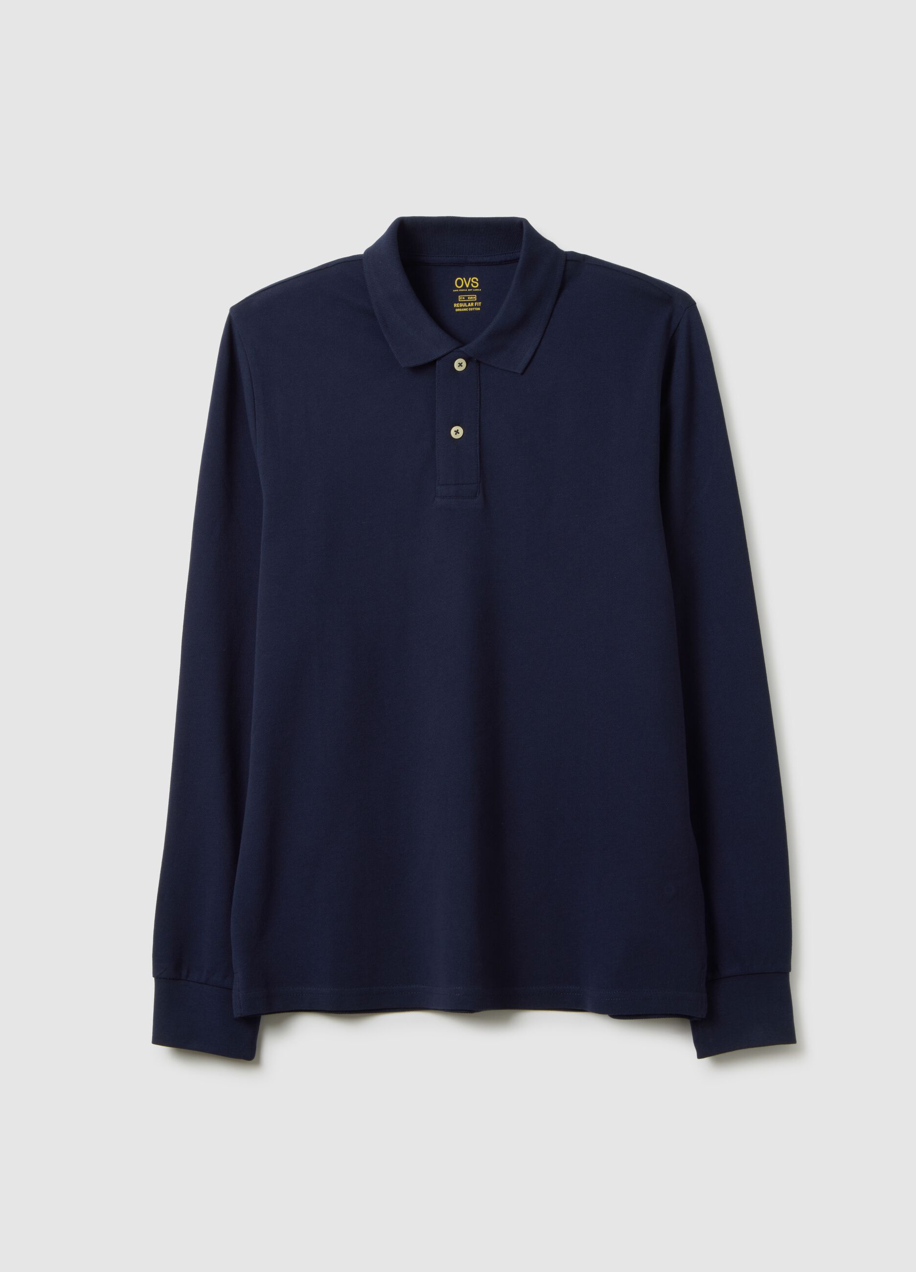 Polo in puro cotone blu regular fit