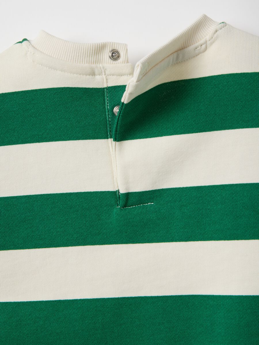 Kid's regular fit multicolour striped pure cotton sweatshirt with print_3