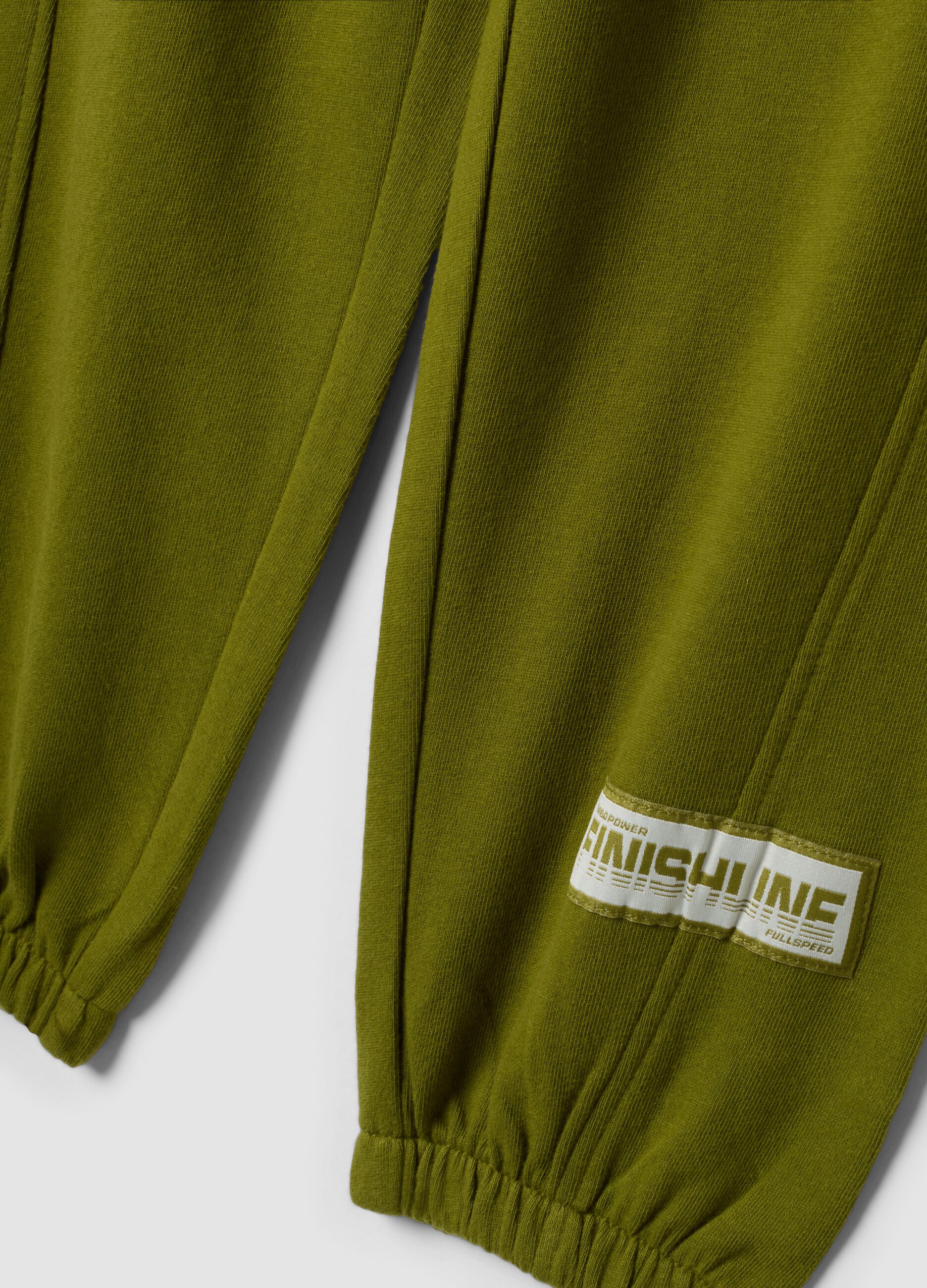Pantaloni jogger verdi in puro cotone con fondo elastico