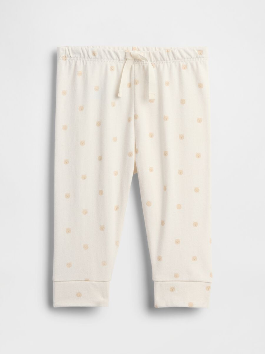 White cotton trousers for infants_0