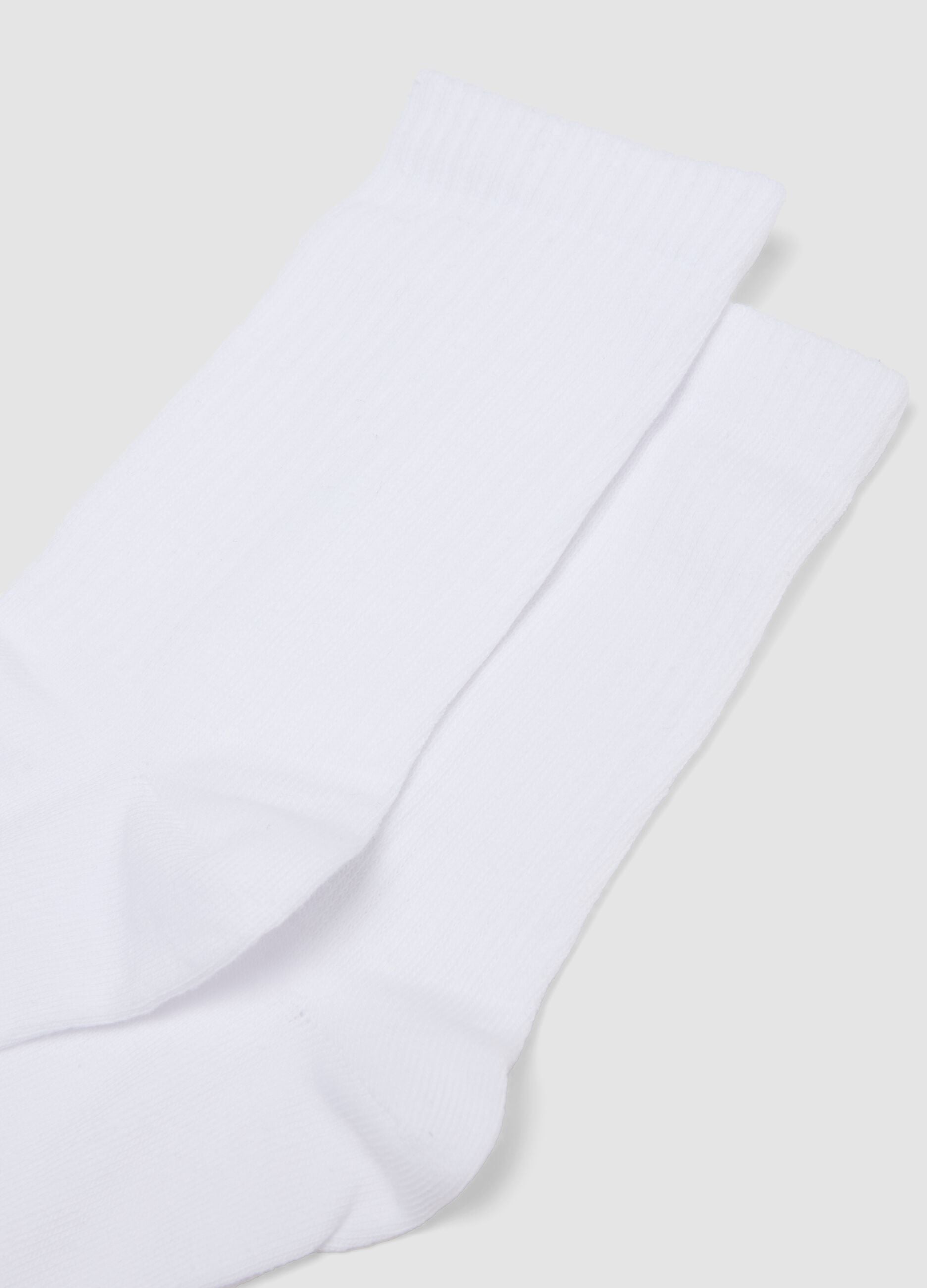 Pack of five white organic cotton sports socks