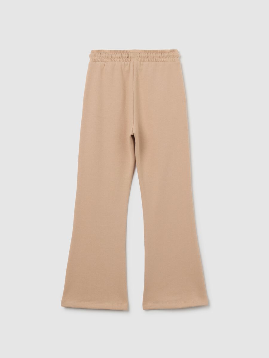 Girls' beige jogger trousers in pure cotton regular fit_1