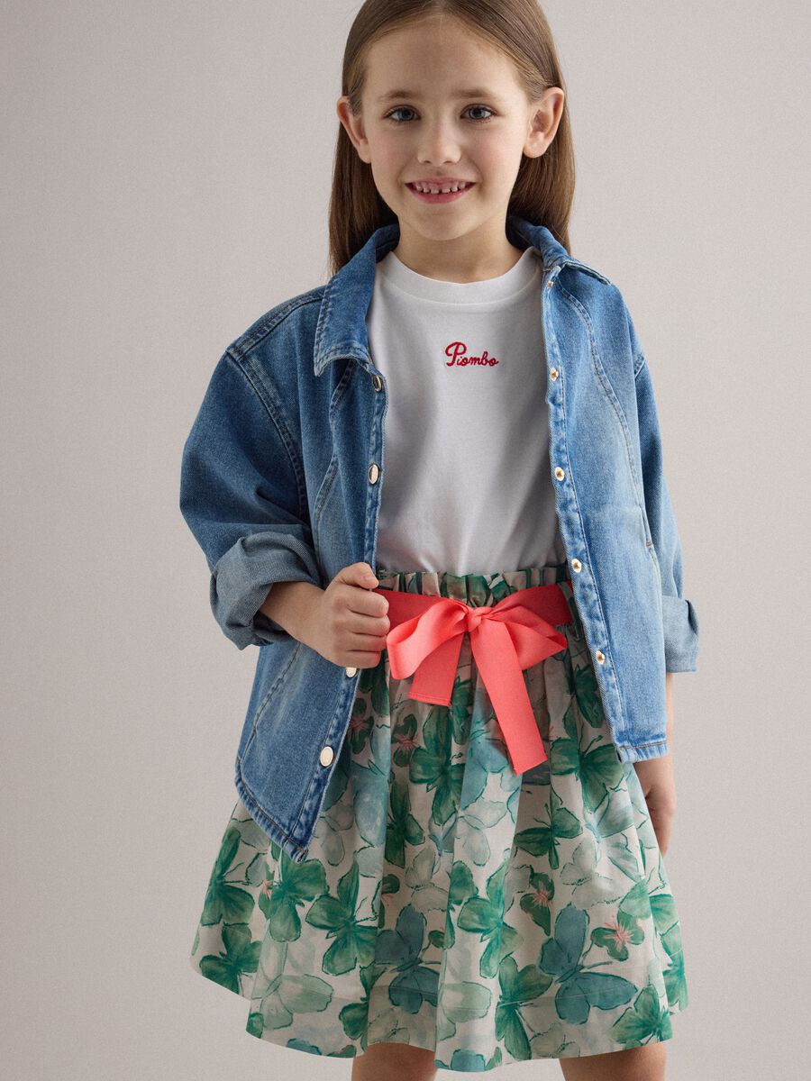 Girls' multicolour pure cotton skirt with butterflies_1