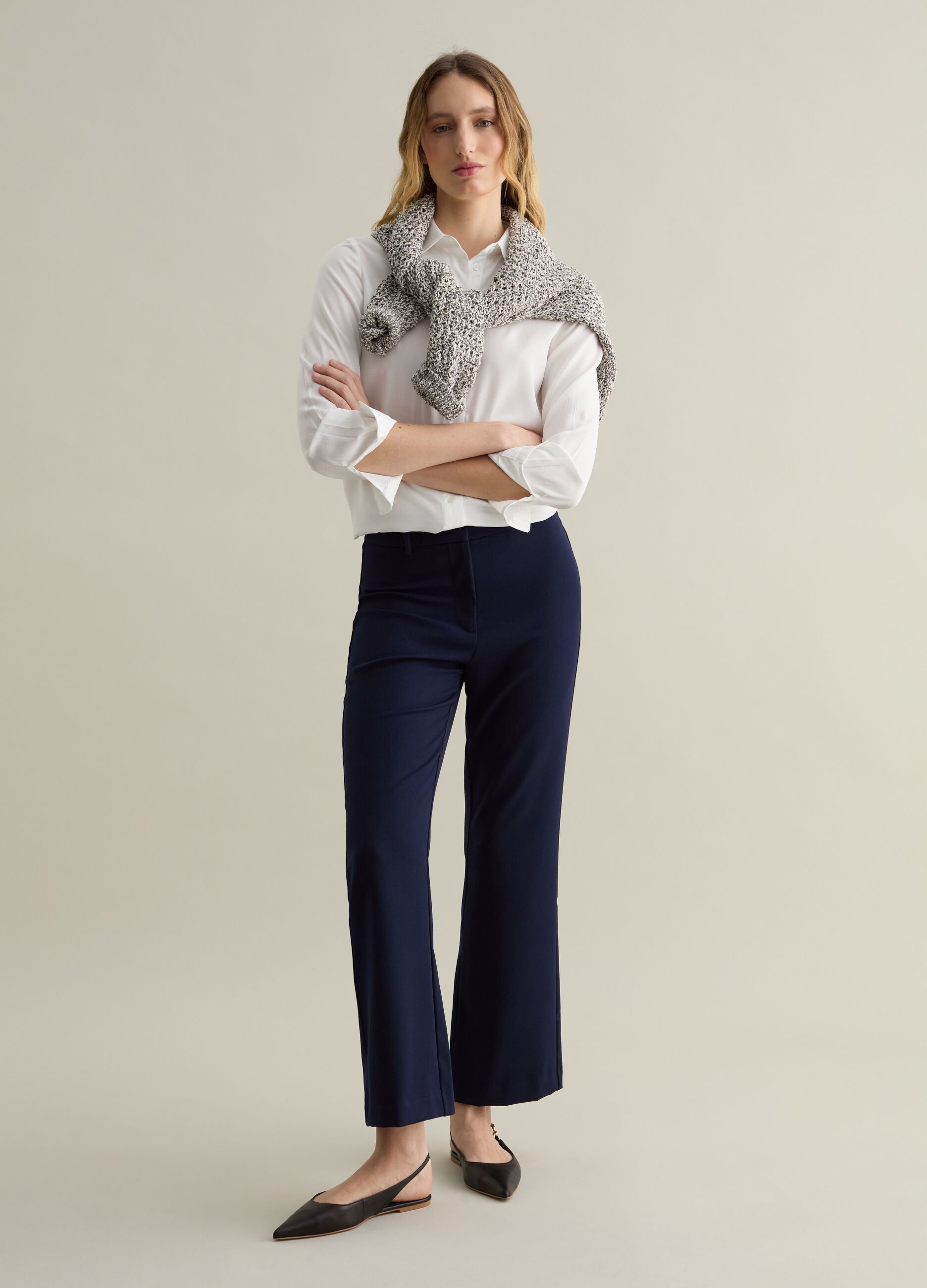 Straight-fit trousers in viscose blend