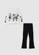 Girl's set in black and white cotton regular fit with Mickey print_0