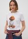 White pure cotton jersey T-shirt with dog print, regular fit_0
