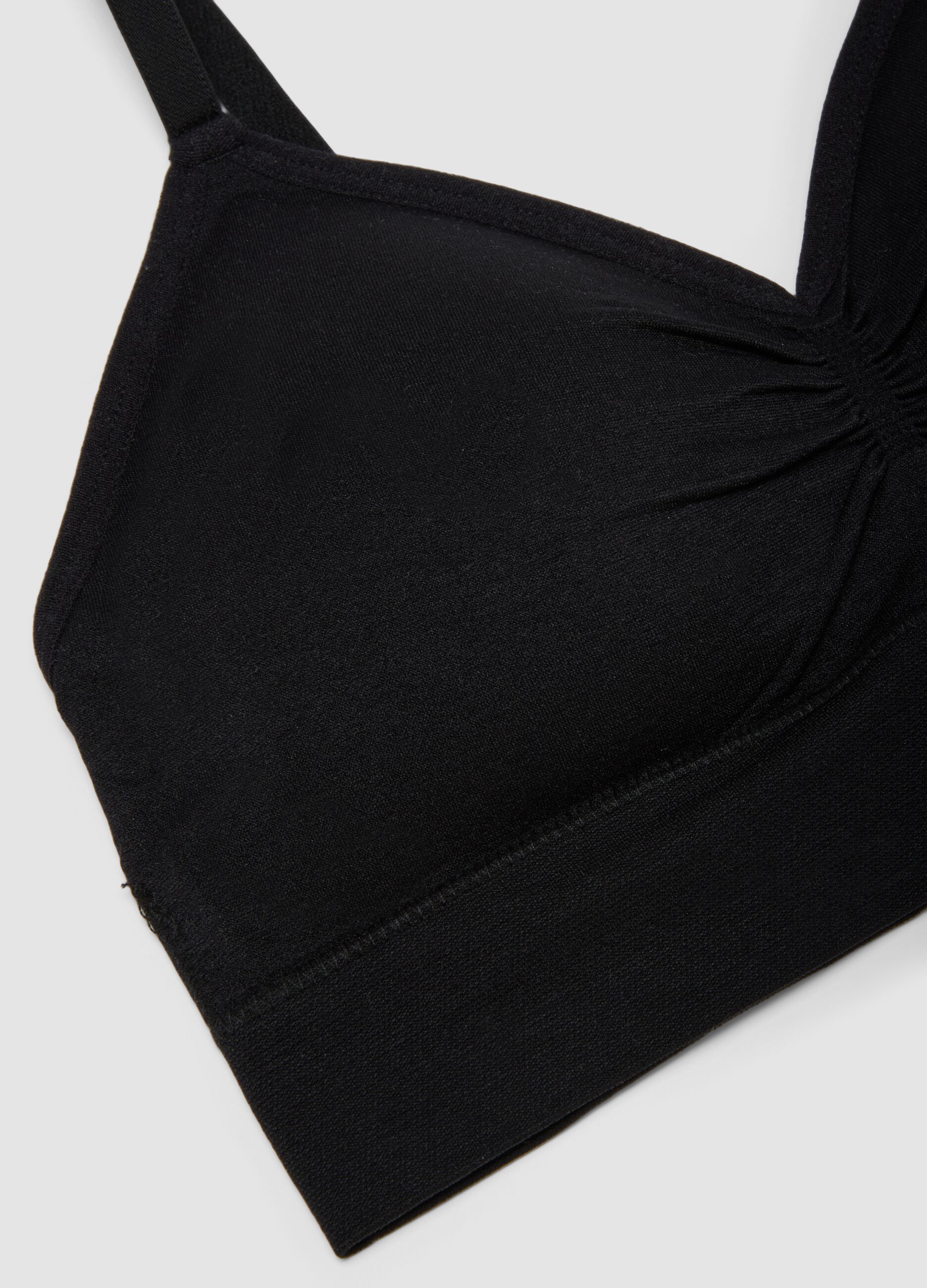 Reggiseno bralette nero in tessuto elasticizzato senza imbottitura