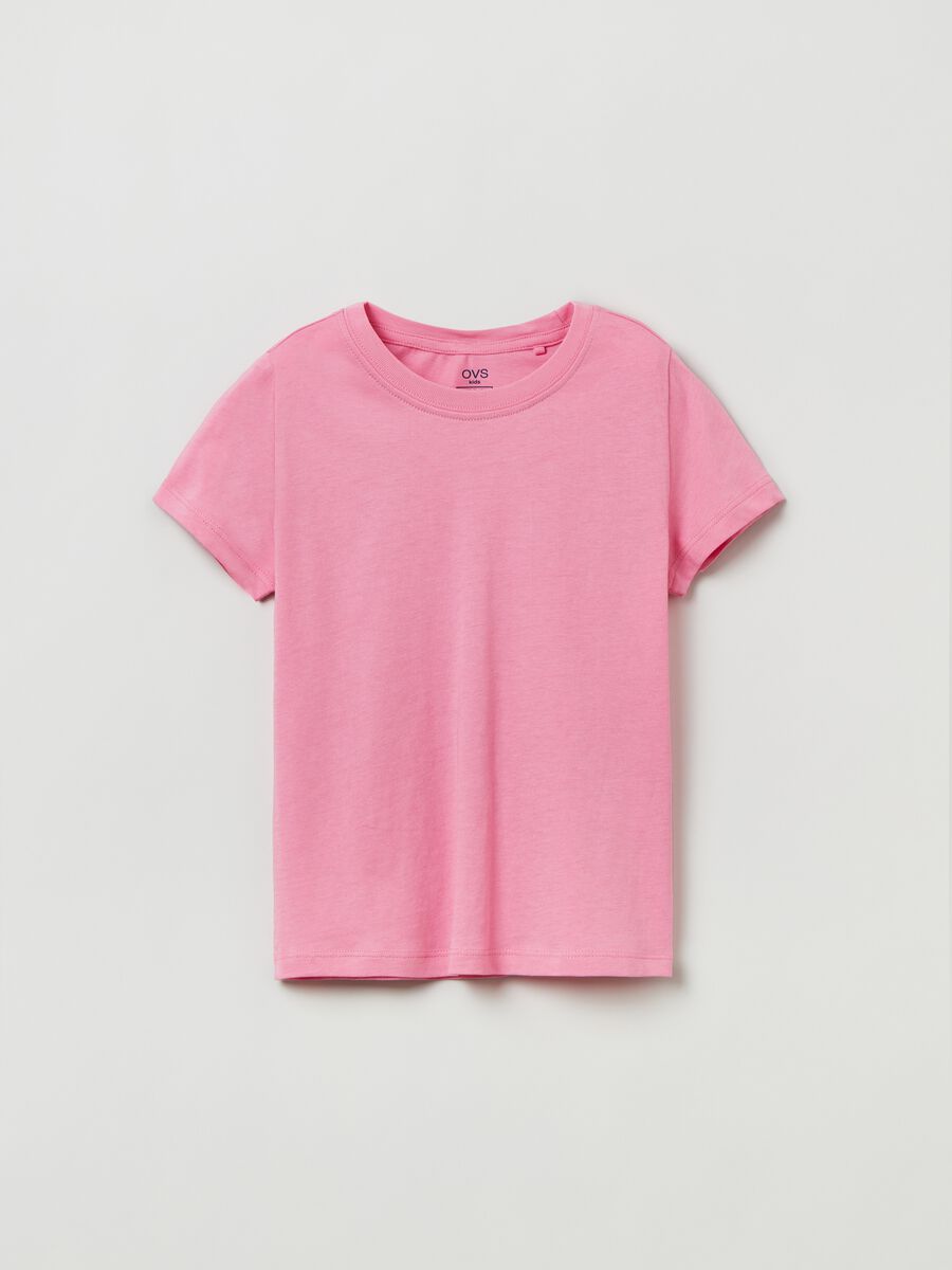 T-shirt in cotone tinta unita_0