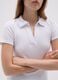 Women's pure cotton white polo shirt_3