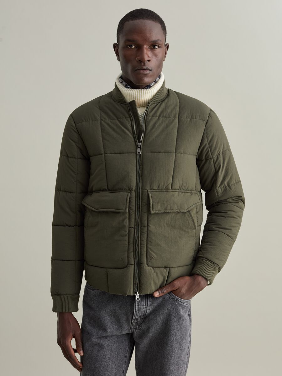 Quilted down jacket with REPREVE® padding_0