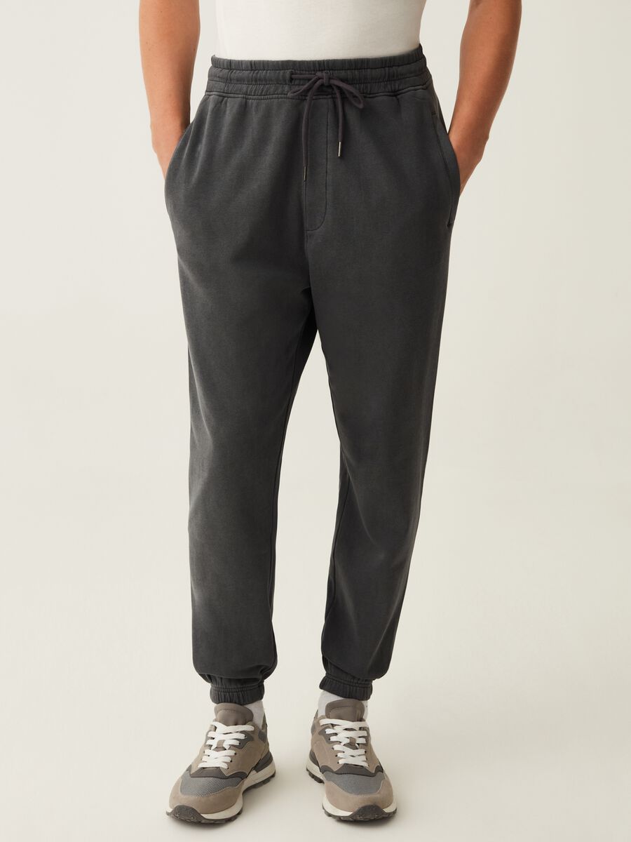 Joggers in felpa con coulisse_1