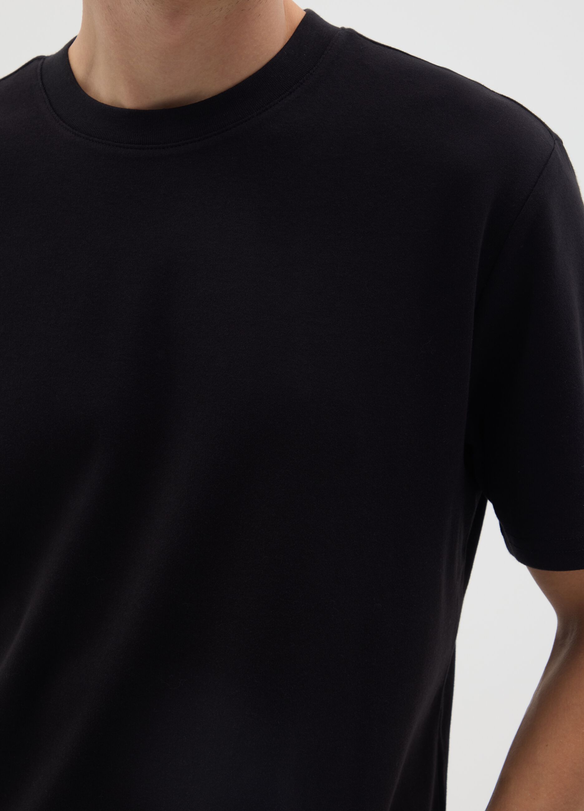 Black pure cotton relaxed fit T-shirt