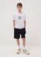 Boys' Oversized Fit Black Pure Cotton Cargo Shorts_0