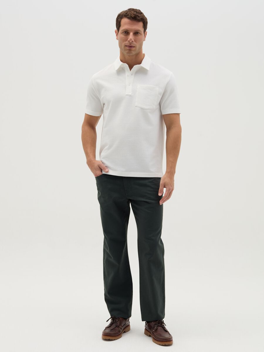 Trousers in linen and cotton with five pockets_0
