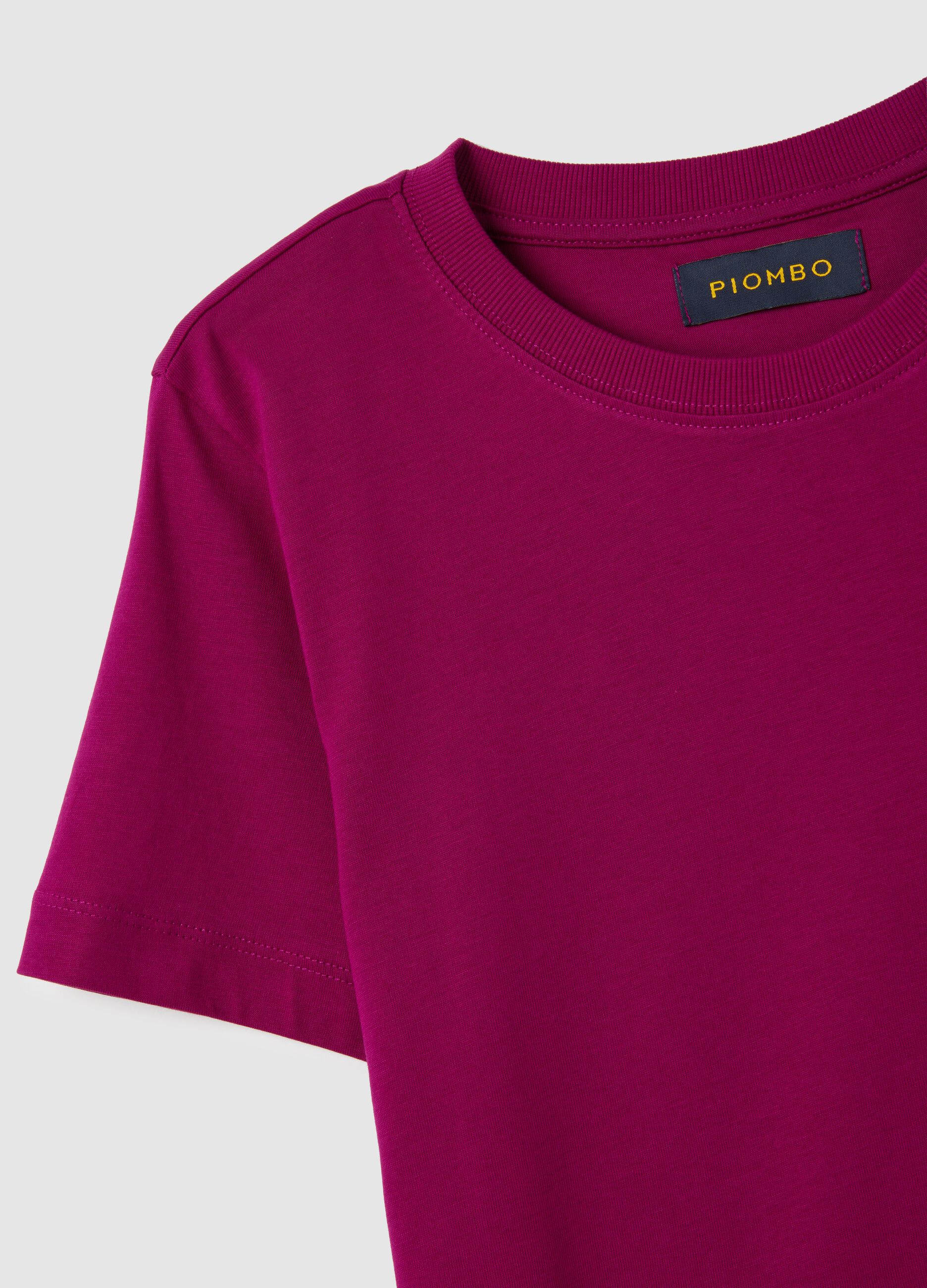 Purple pure cotton regular fit t-shirt