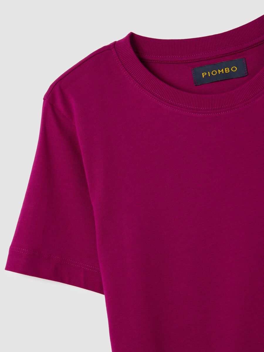 Purple pure cotton regular fit t-shirt_1