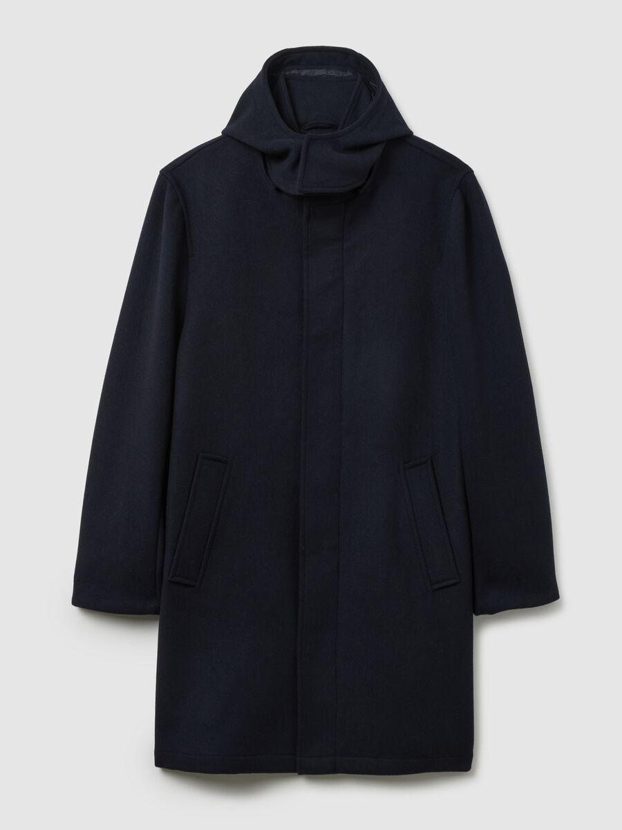 Cappotto blu con cappuccio rimovibile regular fit_5