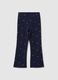 Girls' blue cotton flare trousers with hearts_1