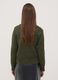 Cardigan verde in misto lana con colletto polo_3