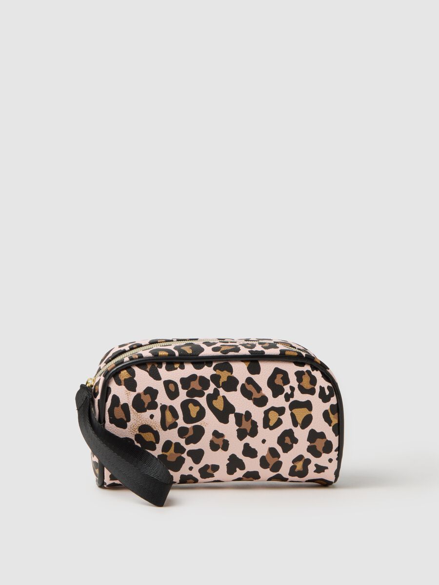 PVC Multicolour Pouch with Leopard Print Zip_0