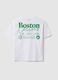 Children's white pure cotton oversized t-shirt with Boston Celtics logo_4