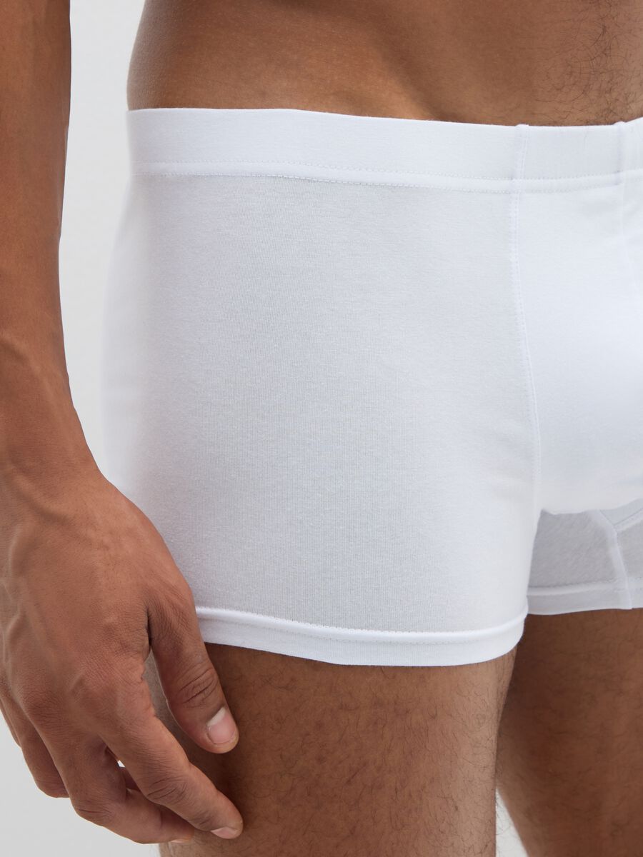Tripack di boxer in cotone elasticizzato bianco regular fit_3