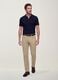 Beige regular-fit stretch cotton twill trousers_0