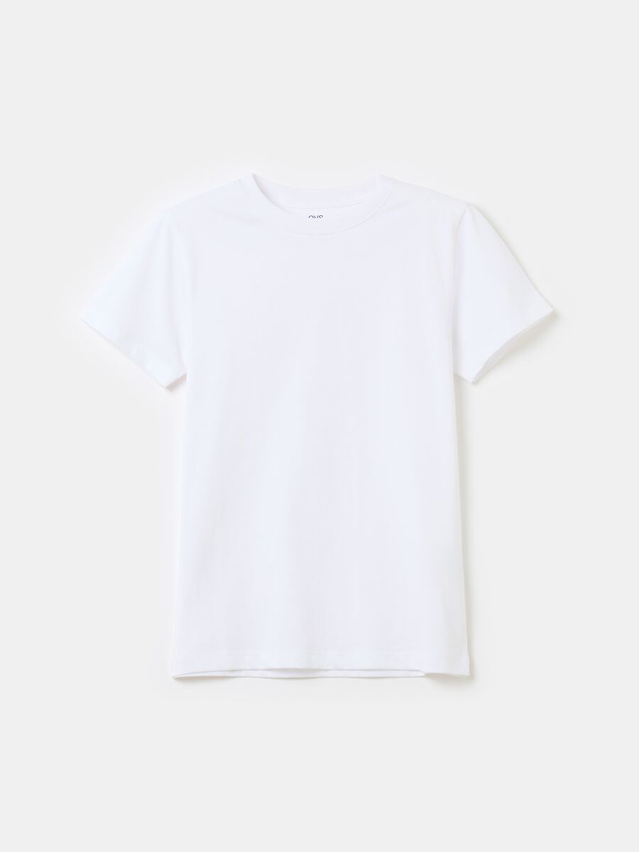 T-shirt girocollo in cotone_0