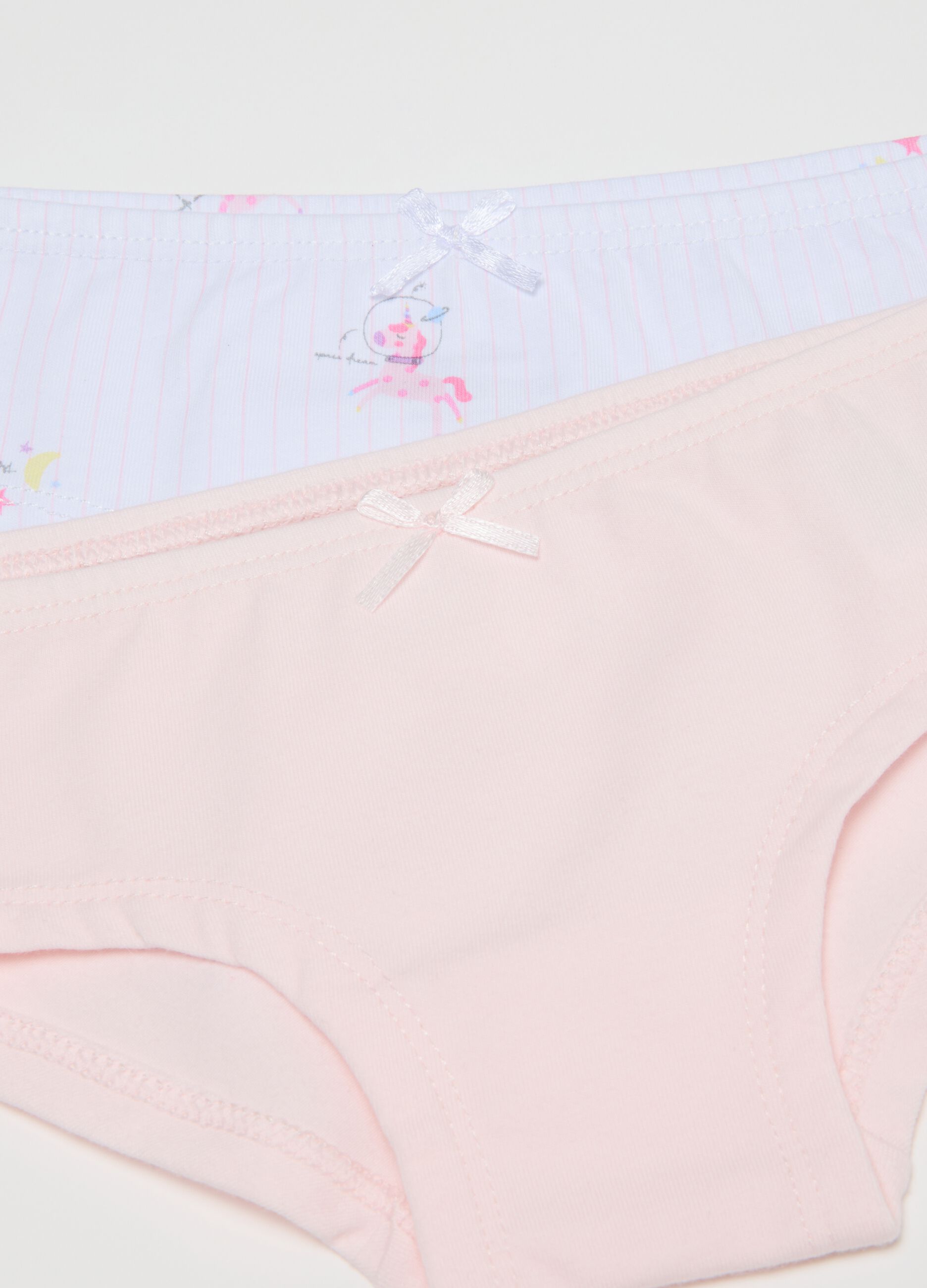 Set of 3 girl's multicolour elasticated cotton briefs