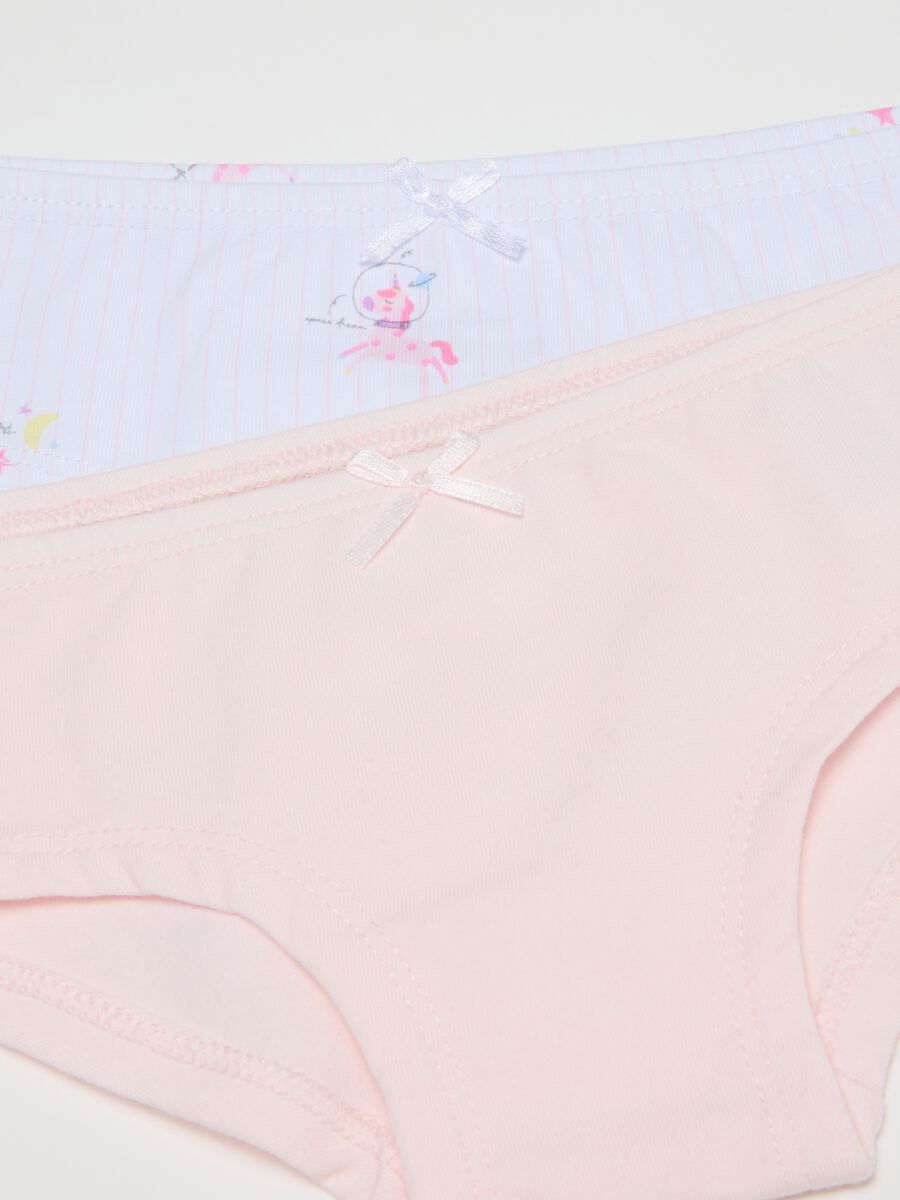 Set of 3 girl's multicolour elasticated cotton briefs_2