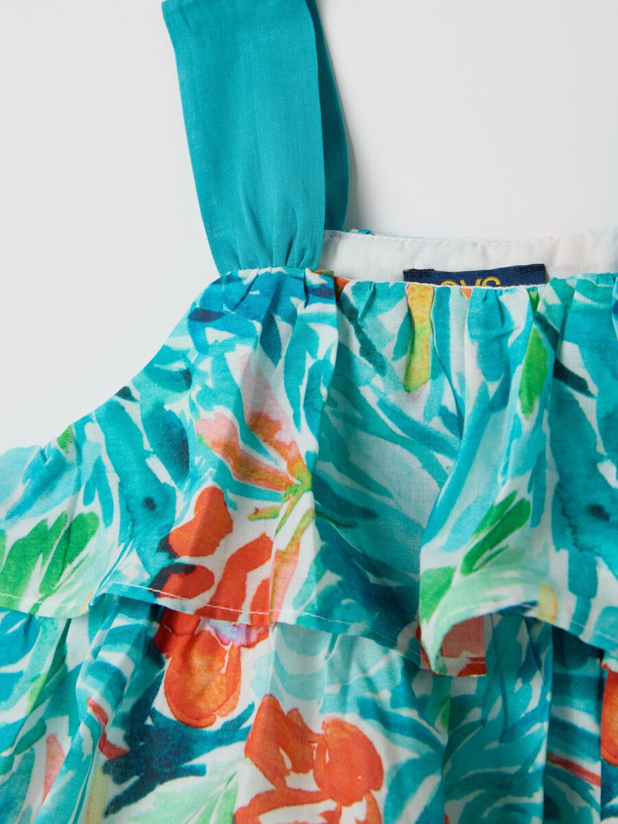Multicoloured blouse with flounces in cotton_2