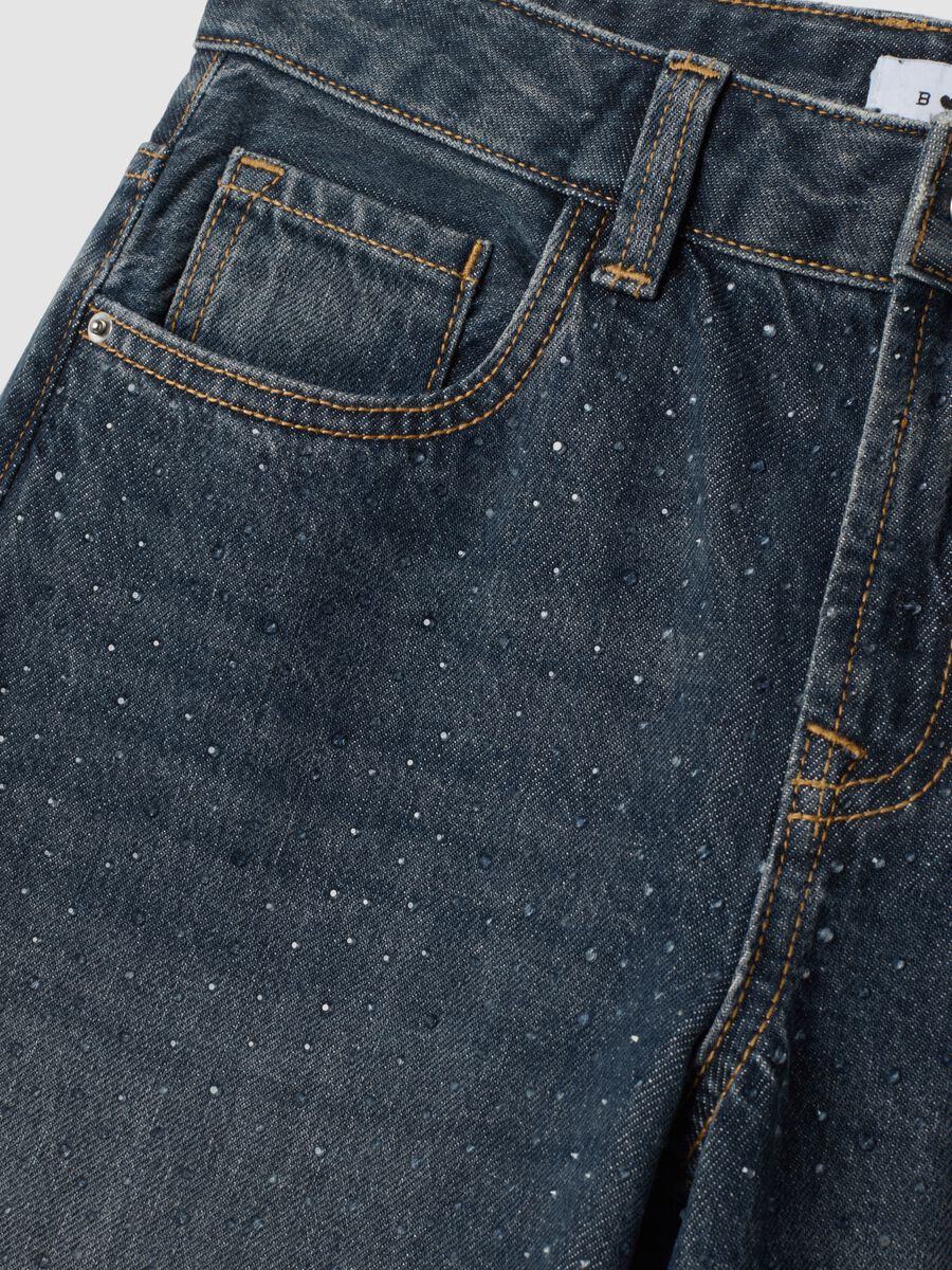 Jeans denim blu super wide leg in puro cotone_1