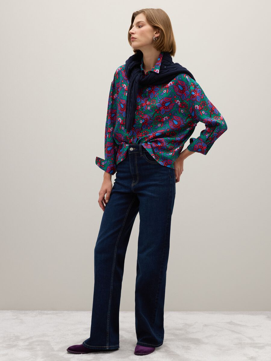 Multicolour pure viscose shirt regular fit_2