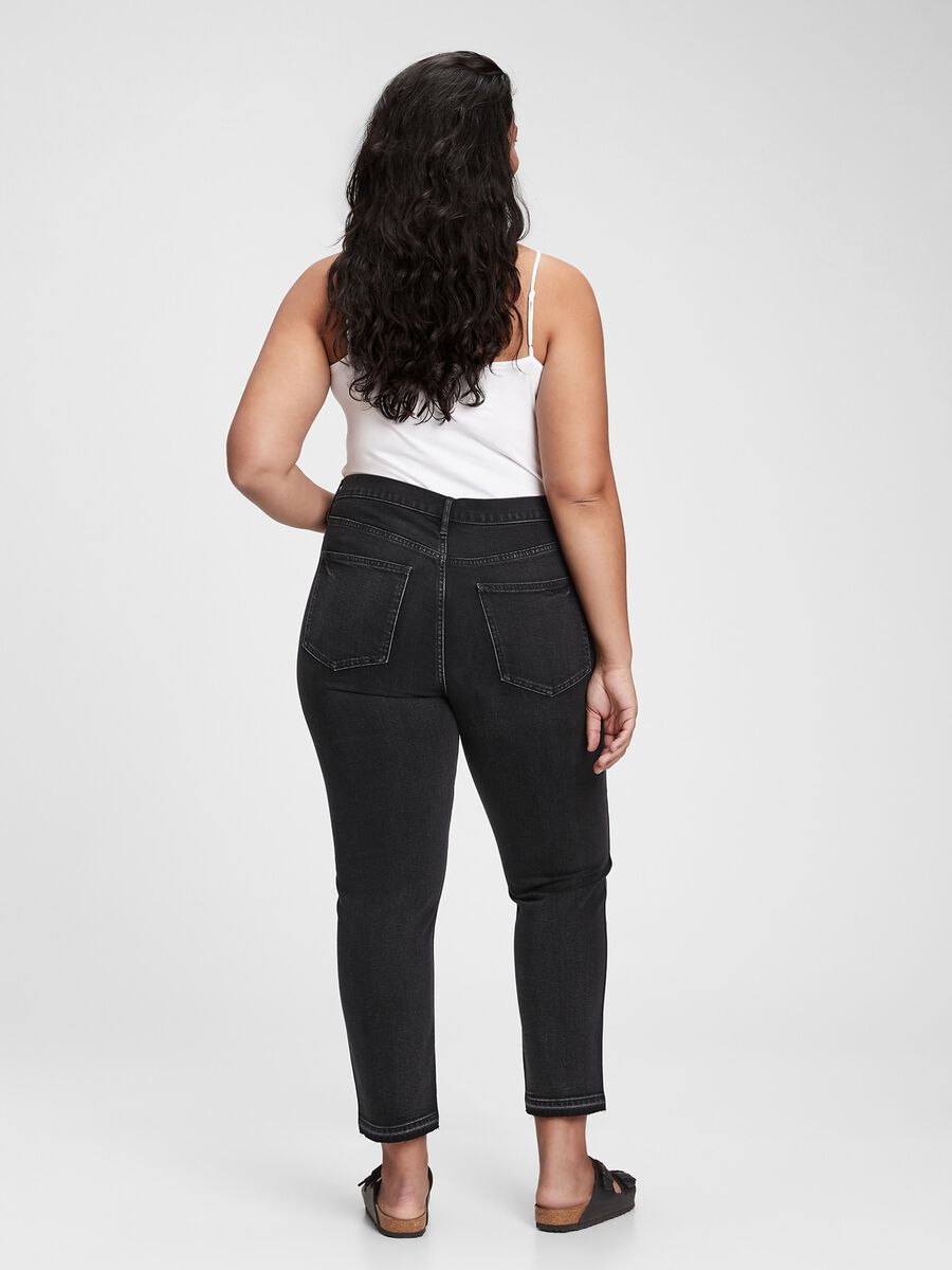 Slim-fit high-waist jeans with raw edging_4