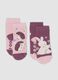 2-pack of pink non-slip printed socks in stretch organic cotton_0