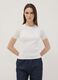 White ribbed fitted viscose-blend knit top_0