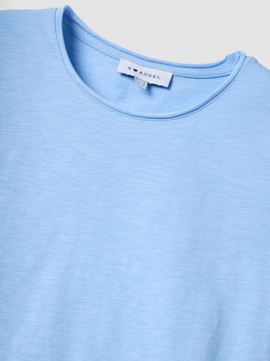 Sky blue pure cotton short-sleeve T-shirt, regular fit_5