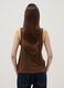 Brown stretch viscose tank top, regular fit_3