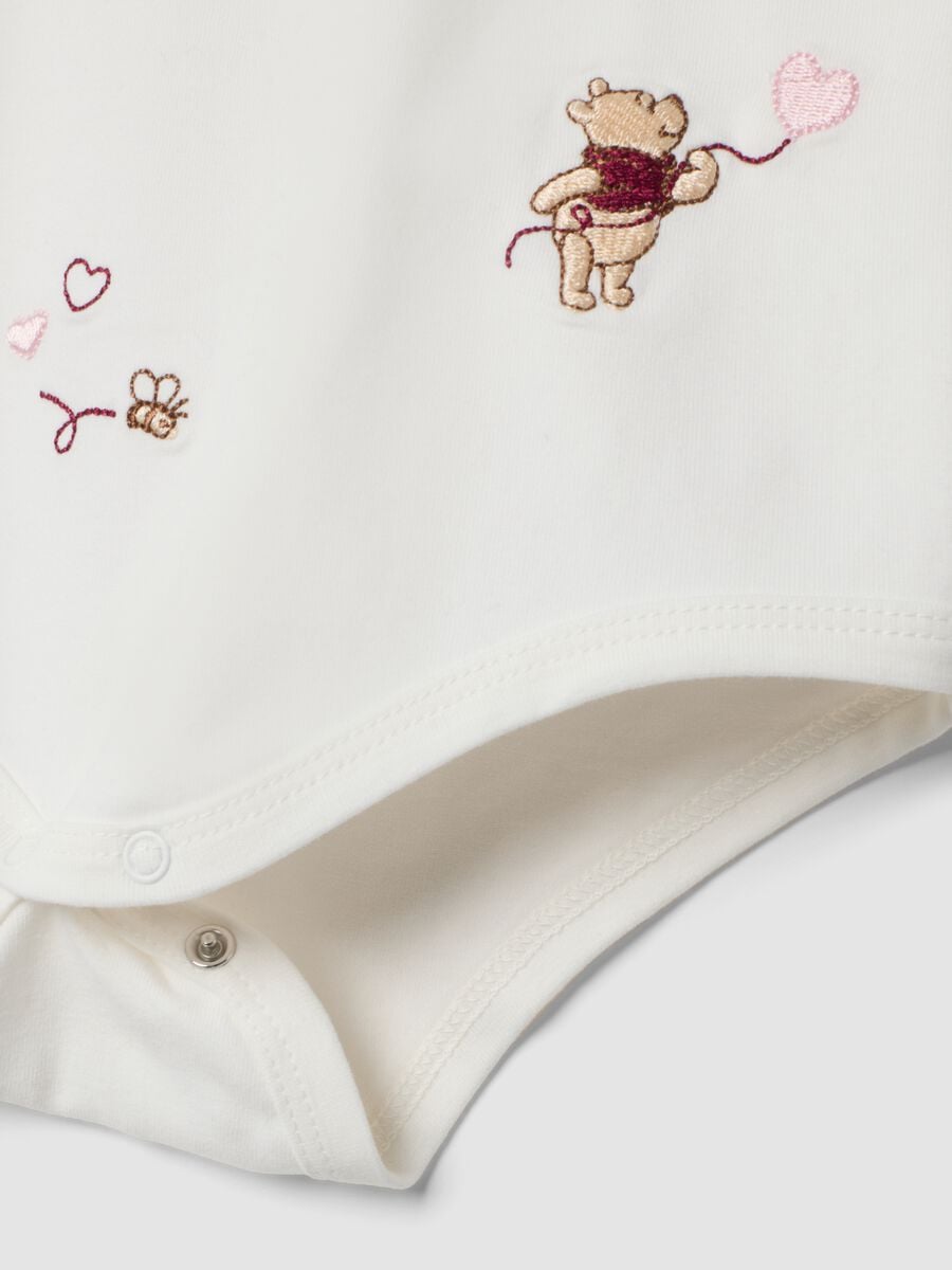 Body bianco in cotone organico elasticizzato con stampe Winnie The Pooh_3
