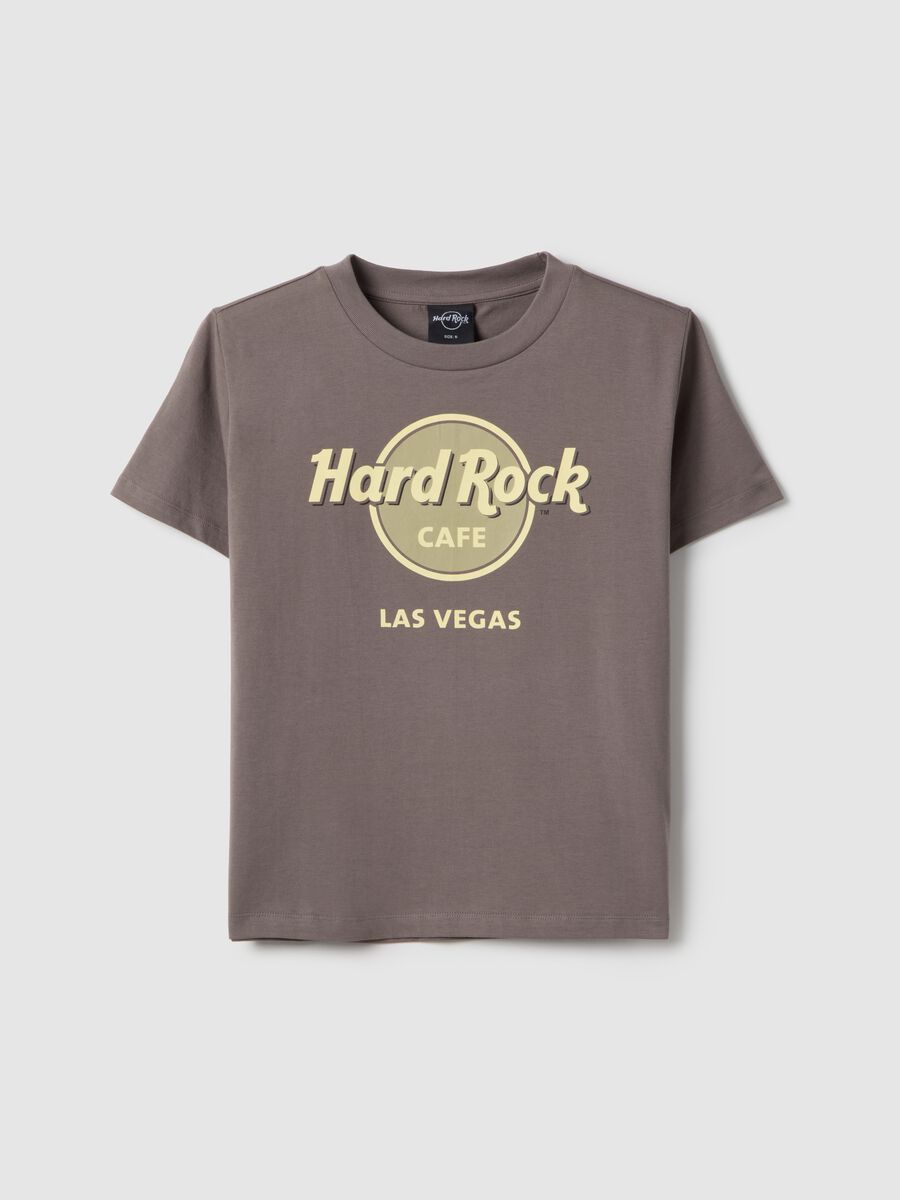 Grey pure cotton regular fit T-shirt with Hard Rock Cafe logo_4