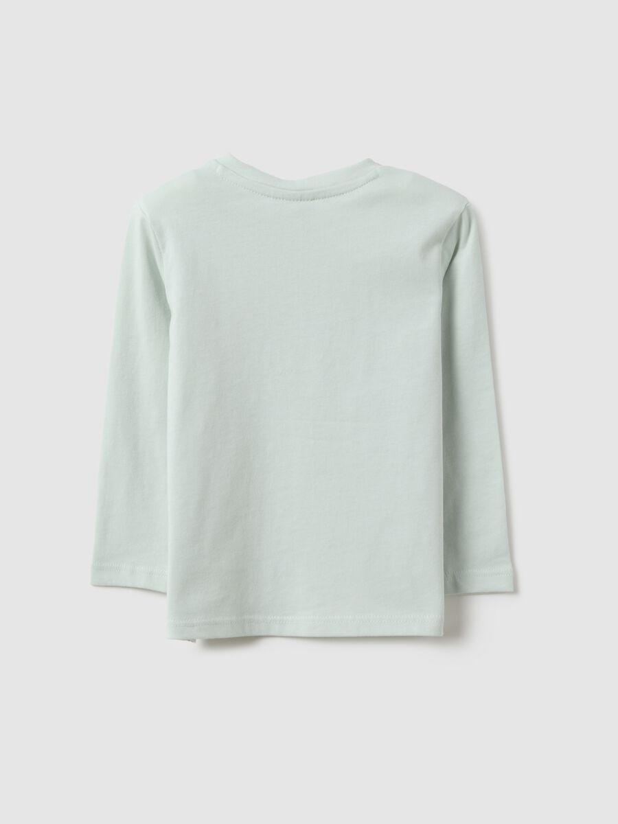 Baby regular fit green pure cotton t-shirt with print_1