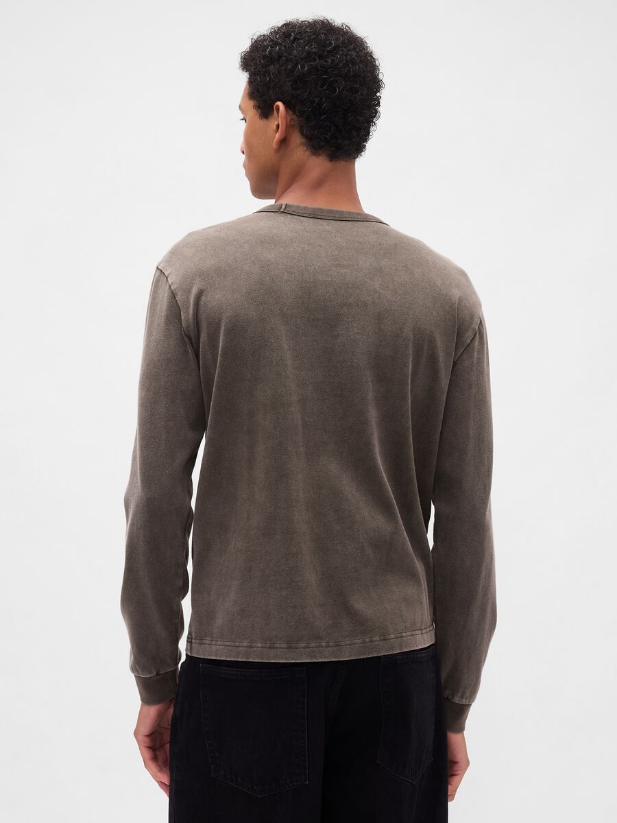 Brown long-sleeve cotton shirt_1