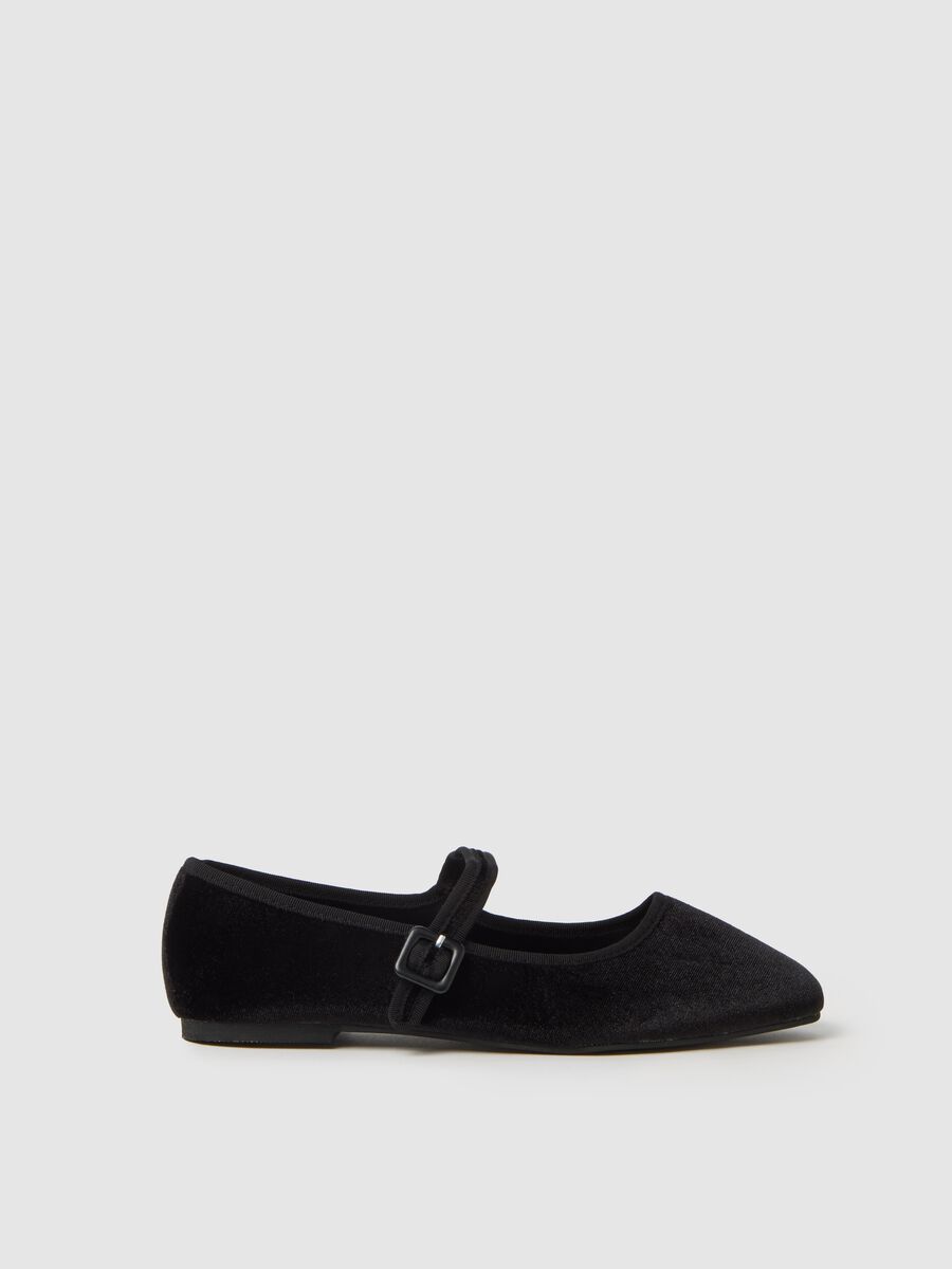 Scarpe ballerina in velluto nero_0