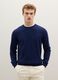 Blue crew neck pure lambswool sweater regular fit_1