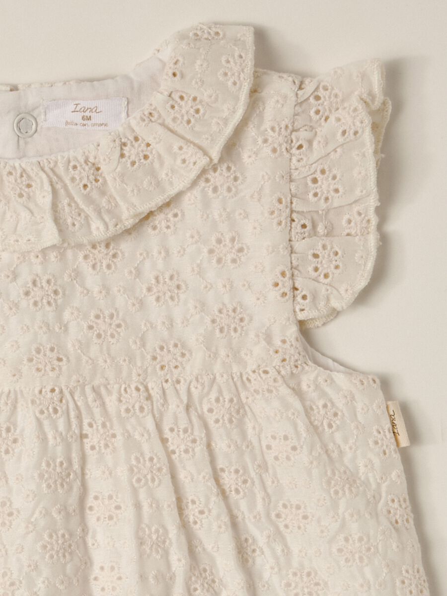IANA newborn girl romper suit in broderie anglaise_2